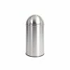 Bolero Stainless Steel Push Top Bullet Bin Silver 40Ltr
