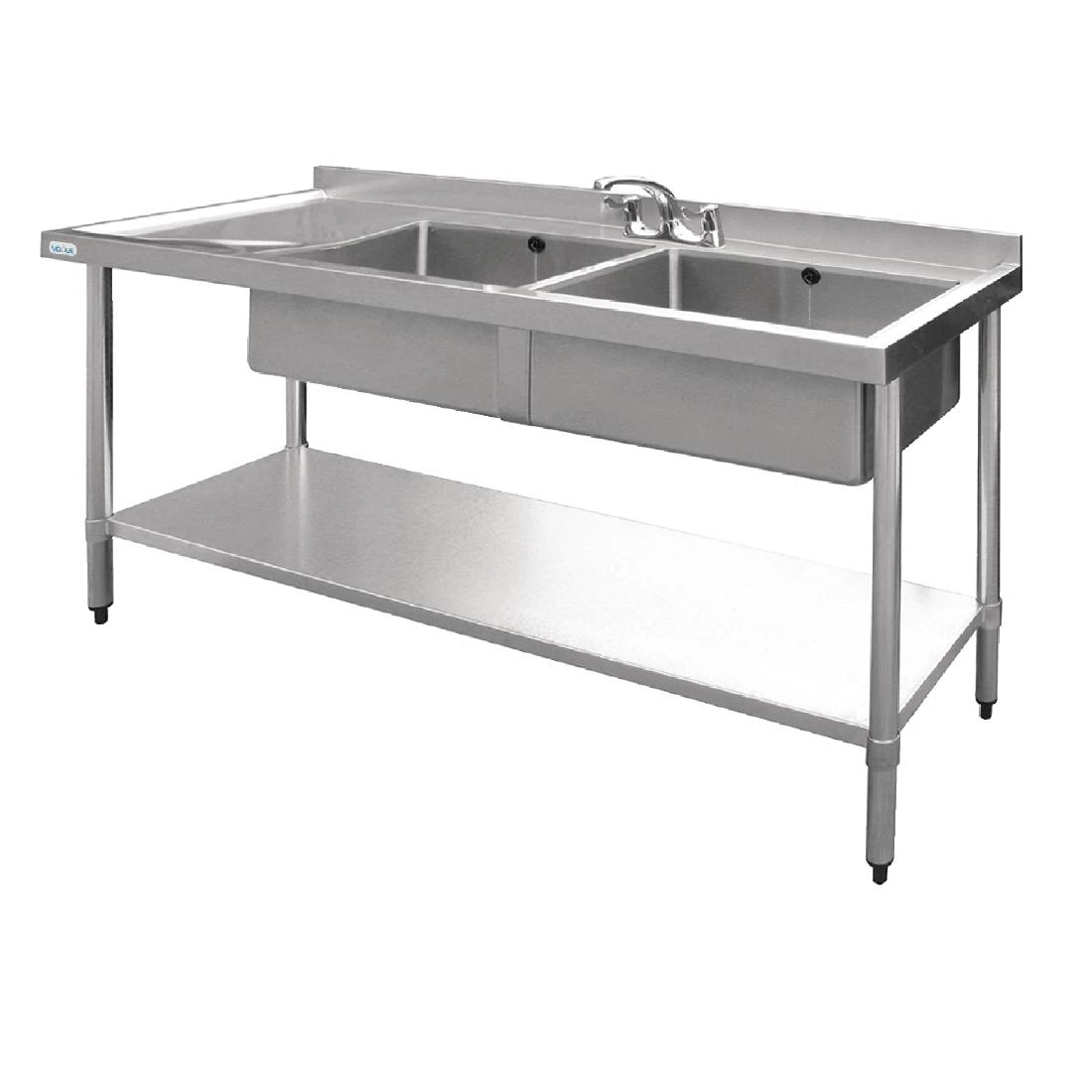 Vogue Double Sink Left Hand Drainer