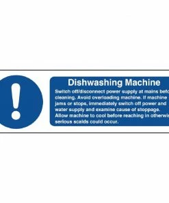 Vogue Dishwasher Machine Safety Sign