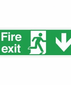 Vogue Fire Exit Sign Arrow Down