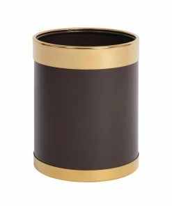 Bolero Waste Paper Bin With Gold Rim