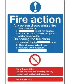 Vogue Fire Action Sign