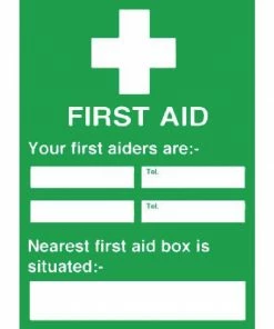 Vogue First Aiders Nearest First Aid Box Sign